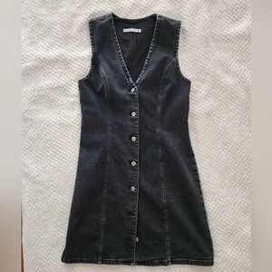 Abercrombie & Fitch Black Button-Down Mini Dress